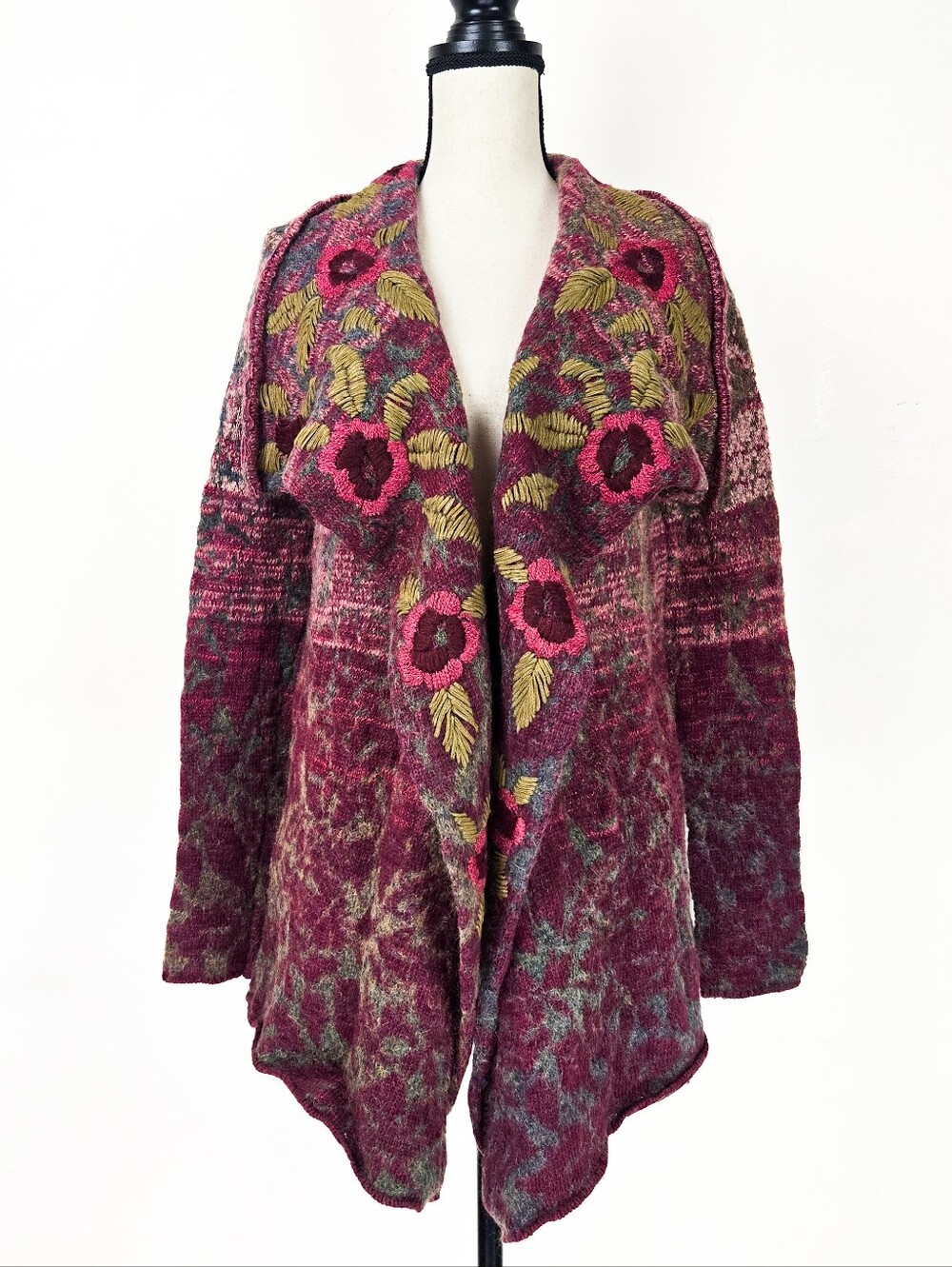 EUC Free People Rose Meadow Waterfall Cardigan